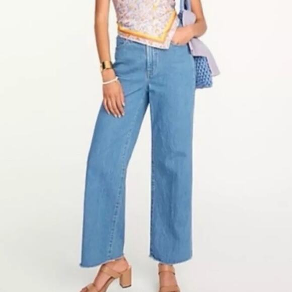 J. Crew Denim - J. Crew Slim Wide Leg Medium Wash Indigo Denim Jeans Women's SZ 29